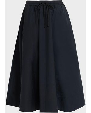 A.L.C. Remy Drawstring Technical Cotton Midi Skirt - Blue