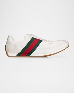 Gucci Apos;S Tempo Suede Low-Top Sneakers - White