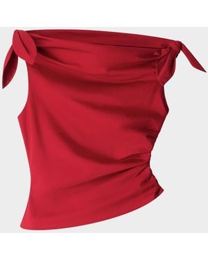 STAUD Bellaria Asymmetric Top - Red