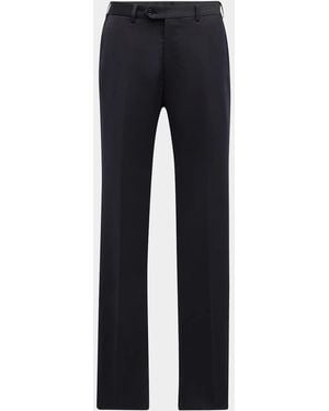 Giorgio Armani Straight-Leg Wool Pants - Blue