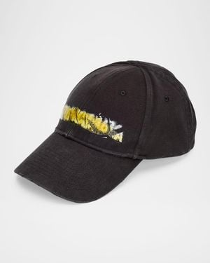 Balenciaga Messy Cotton Baseball Cap - Black