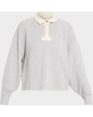 Rag & Bone Vintage Terry Oversized Polo Sweatshirt - White