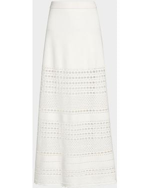 Jonathan Simkhai Westly Open-Stitch Midi Skirt - White