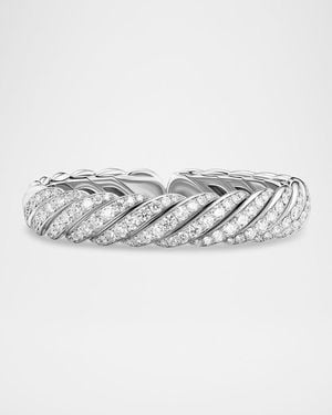 David Yurman Sculpted Cable Flex Bracelet With Diamonds - Gray