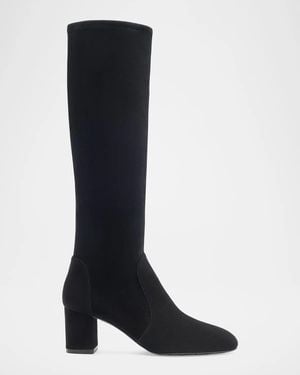 Stuart Weitzman 60Mm Lucie Suede Knee-High Boots - Black