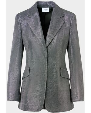 Akris Punto Strass Single-Breasted Boyfriend Blazer - Gray