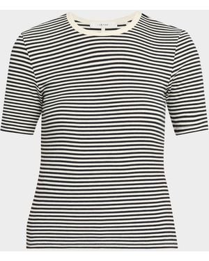 FRAME The Fine Striped Crewneck T-Shirt - Black
