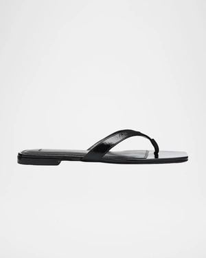 Vince San Juan Patent Leather Flat Thong Sandals - White