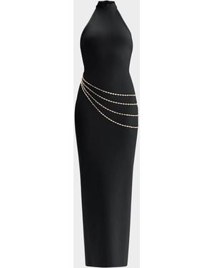 Hervé Léger The Sybil Draped Chain Gown - Black
