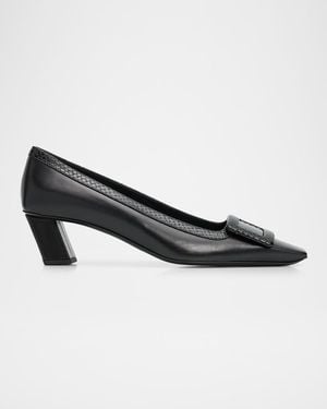 Roger Vivier 45Mm Belle Vivier Embossed Leather Pumps - Black