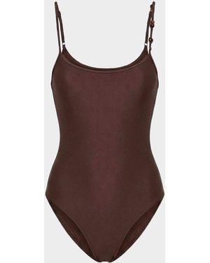 Nicholas Dione Beaded One-Piece Swimsuit - Brown