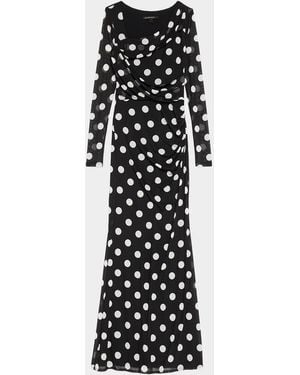 Black Halo Lazul Polka Dot Maxi Dress - White