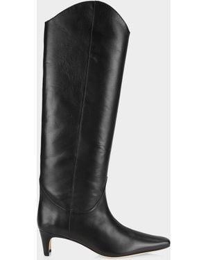 STAUD Western Wally 50Mm Leather Knee-High Boots - Black