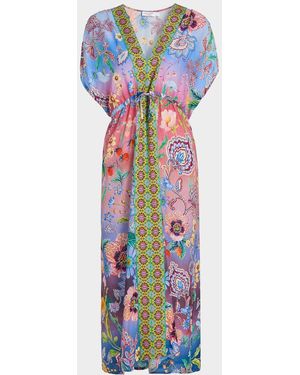 Johnny Was Gradient Floral Caftan - White