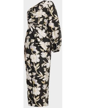 MILLY Cher Floral Jacquard Maxi Dress - White
