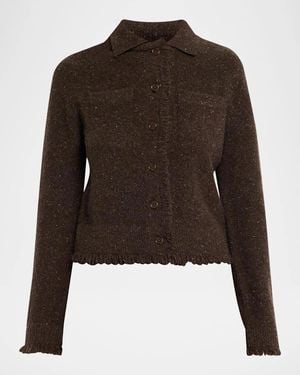 Rails Donegal-Style Cashmere Button-Front Cardigan - Brown