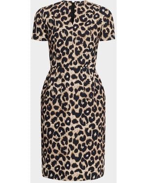 Dice Kayek Print Short-Sleeve Sheath Dress - Multicolor