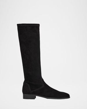 Aquatalia Sabrena Suede Knee-High Boots - Black