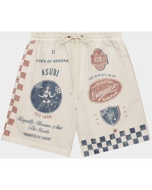 Ksubi Pit Lane Life Printed Pull-On Shorts - White