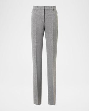 Akris Marilyn Linen-Wool Straight-Leg Pants - Gray