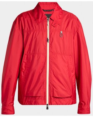 Moncler Apos;S Brive Full-Zip Shirt Jacket With Clip - Red