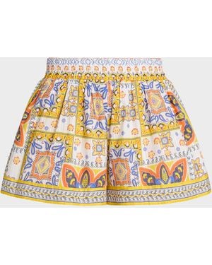 Ramy Brook Angelina Paisley Cotton Shorts - Metallic