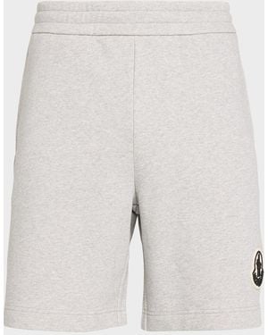 Moncler Apos;S Rubber-Logo Cotton Sweatshorts - White