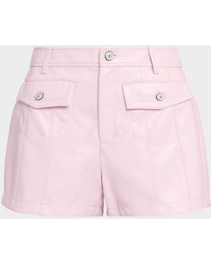 Cinq À Sept Eileen Vegan Leather Shorts - Pink