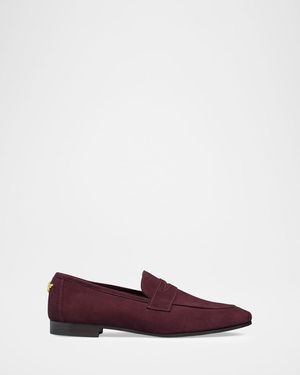 Bougeotte Flaneur Suede Penny Loafers - Purple