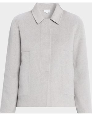 TSE Double-Faced Cashmere Short Jacket - Gray