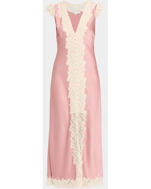 LoveShackFancy Para Laced Crepe Maxi Dress - Pink