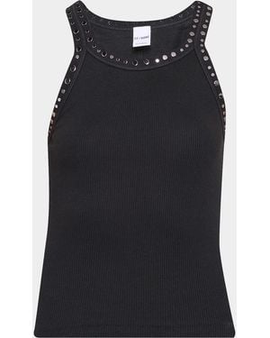 RE/DONE Multi-Stud Ribbed Tank Top - Black
