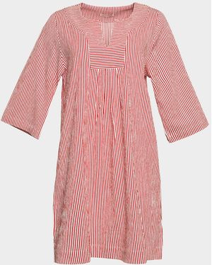 Frances Valentine Easy Striped Seersucker Shift Dress - Pink