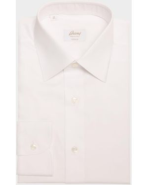 Brioni Brew Giza 45 Cotton Twill Dress Shirt - Pink