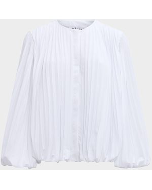 Callas Milano Giulia Pleated Bubble Blouse - White
