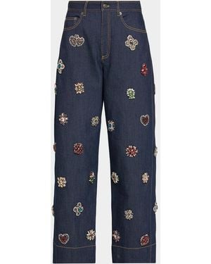 Cinq À Sept Baroque Embellished Hayden Jeans - Blue