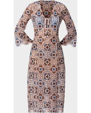 Shoshanna Mosaic Crochet Midi Dress Coverup - Multicolor
