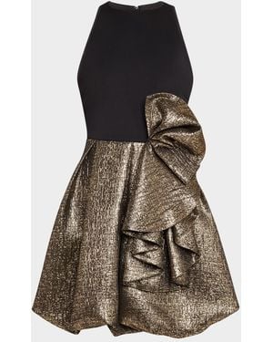 ONE33 SOCIAL Metallic Jacquard & Crepe Bubble Mini Dress - Multicolor