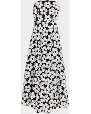 shoshanna miller strapless embroidered lace a line midi dress Shoshanna Serene Strapless A-Line Midi Dress