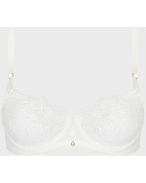 Lise Charmel Princesse Iris Floral-Embroidered Demi Bra - Brown