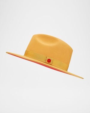 Keith James Apos;S Queen-Brim Wool Fedora Hat - Yellow