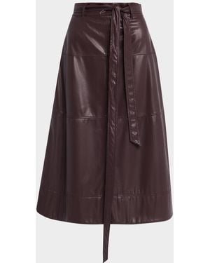Tanya Taylor Hudley Vegan Leather Midi Skirt - Purple