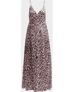 Ulla Johnson Oriana Sleeveless Open-Back Satin Dress - Purple