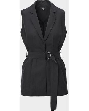 Rag & Bone Mandi Belted Tailored Vest - Black