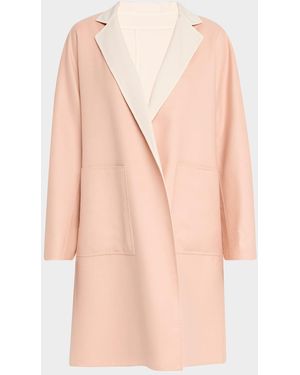 Lafayette 148 New York Reversible Double-Face Knee-Length Coat - Pink