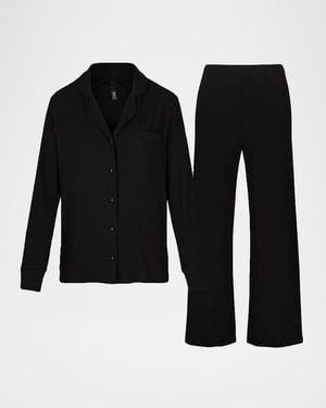 Skims Soft Lounge Ribbed Sleep Set - Black