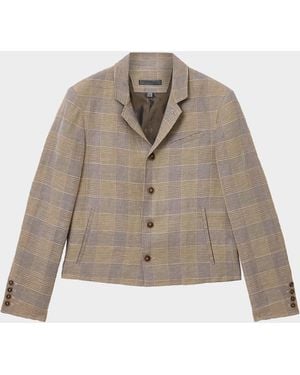 John Varvatos Torino Check Single-Breasted Sport Coat - Natural