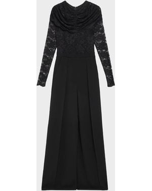 La Petite Robe Di Chiara Boni Elham Wide-Leg Lace Jumpsuit - Black
