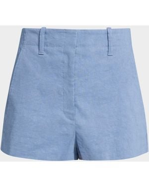 A.L.C. Liam Linen-Blend Trouser Shorts - Blue