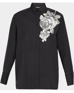 Emanuel Ungaro Vista Floral Beaded Blouse - Black